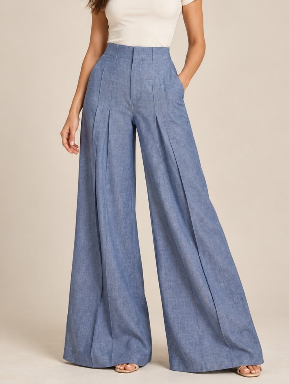 High Waist Wide Leg Trousers
